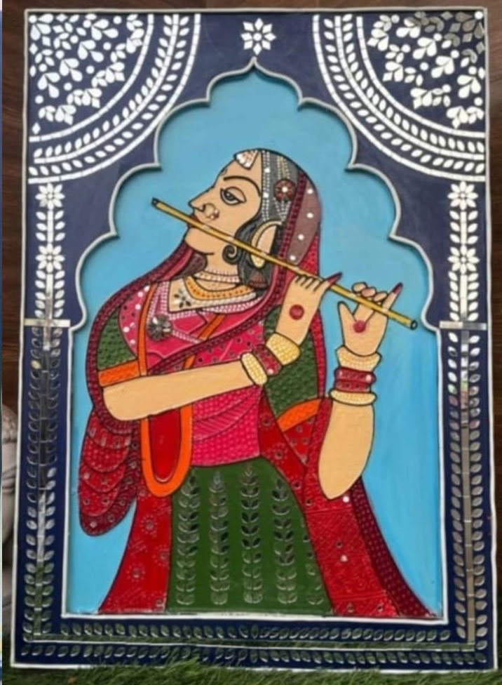 Girl with Flute Painting